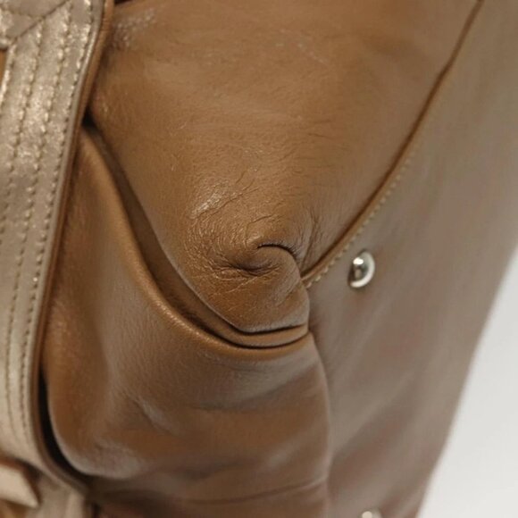 Salvatore Ferragamo Hand Bag Leather Brown Silver Auth BA5508 - Picture 13 of 16